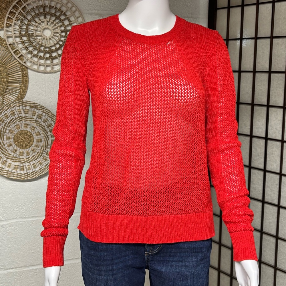 Athleta Vibrant Red Crew Neck Sweater